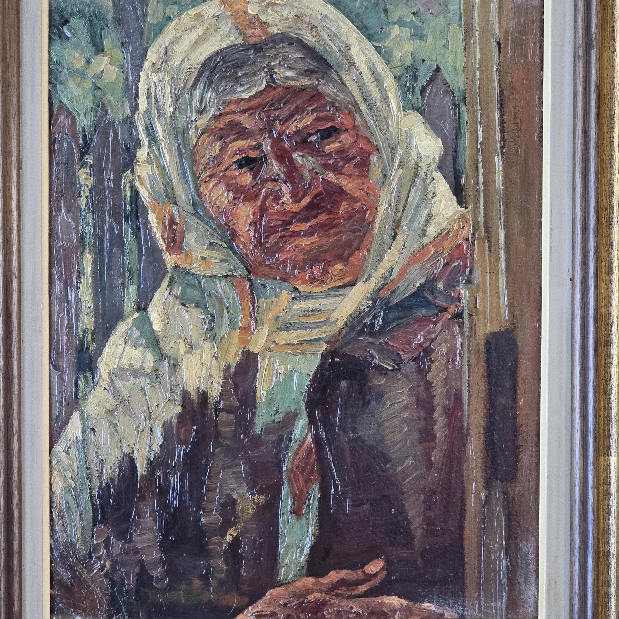Rudolf SCHWEITZER-CUMPANA (1886-1975) Peasant woman with headscarf (c.1960) - Image 3