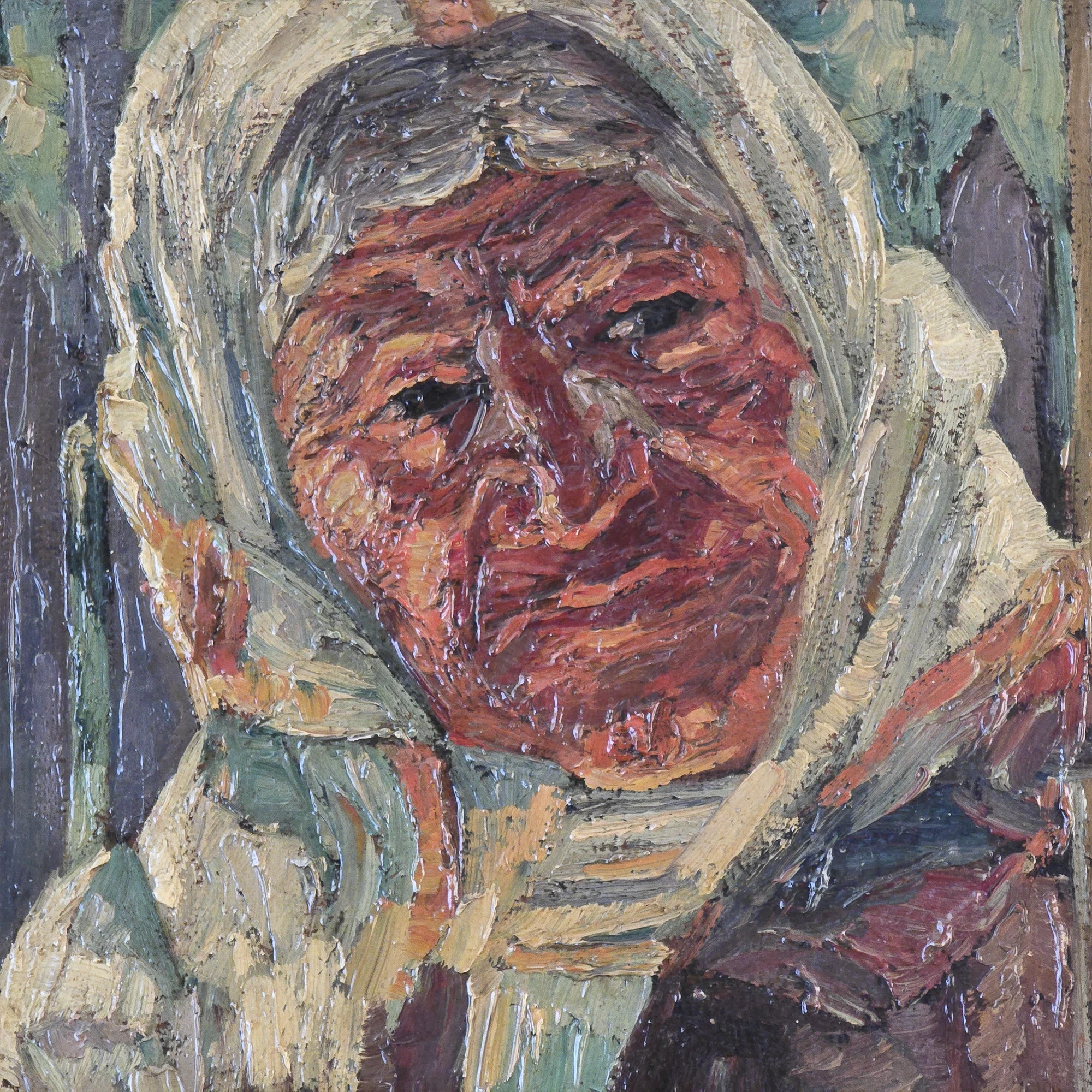 Rudolf SCHWEITZER-CUMPANA (1886-1975) Peasant woman with headscarf (c.1960)