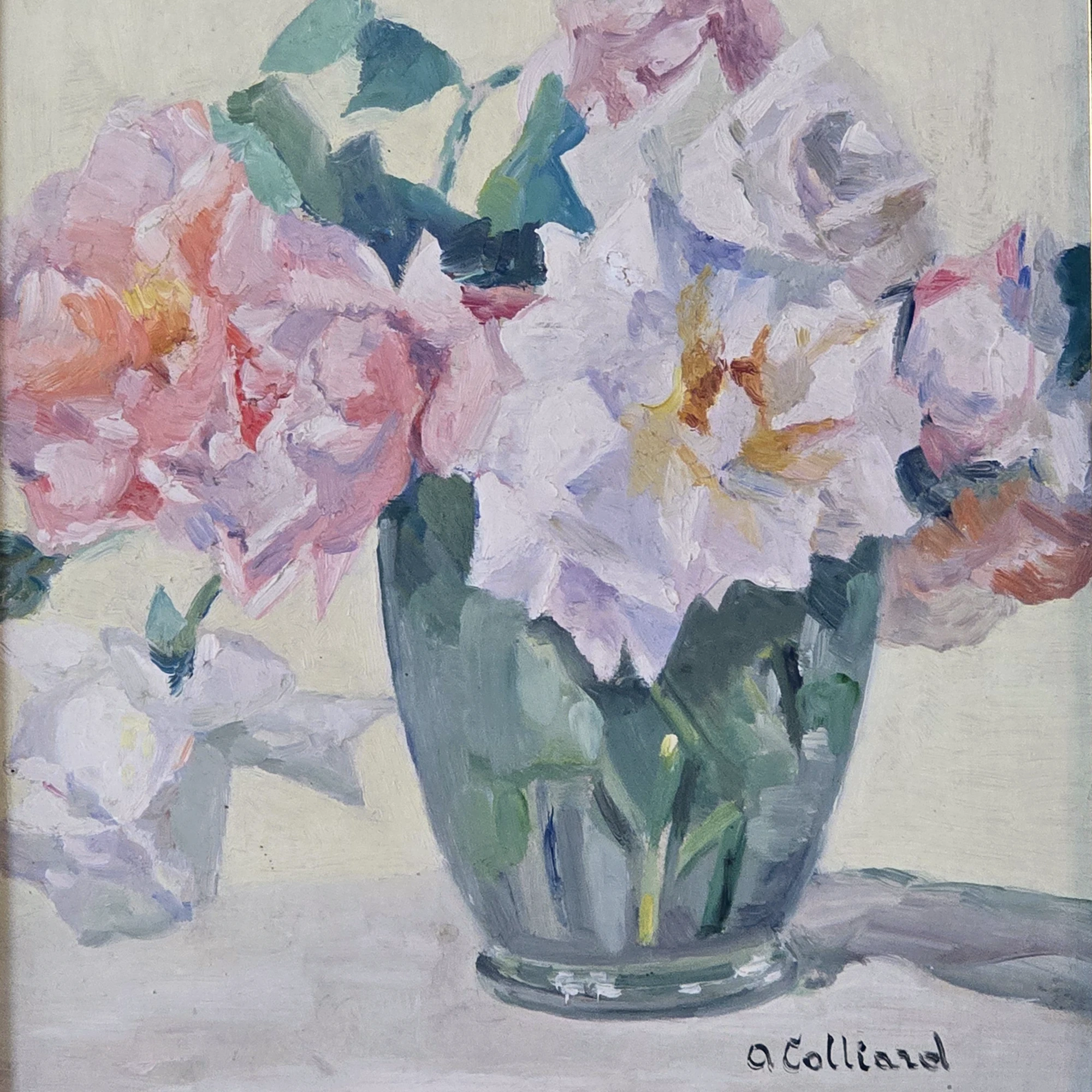A Colliard. French school. XX Still life with roses