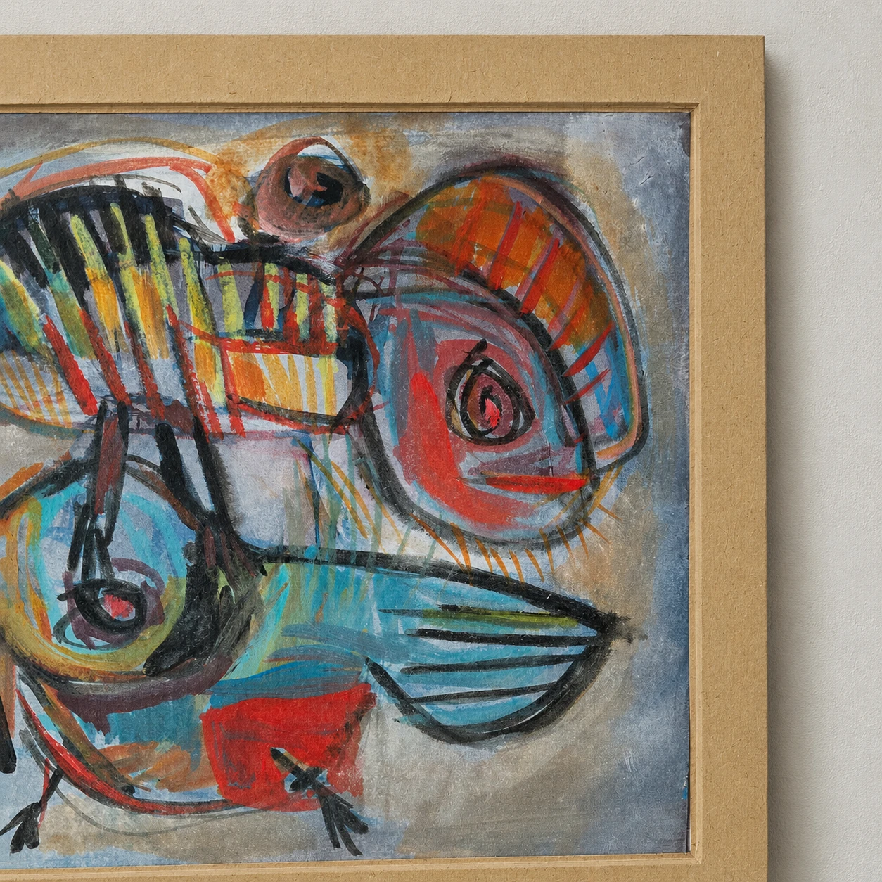 Karel Appel (1921-2006) Abstract figures. Mixed media on Cardboard - Image 4