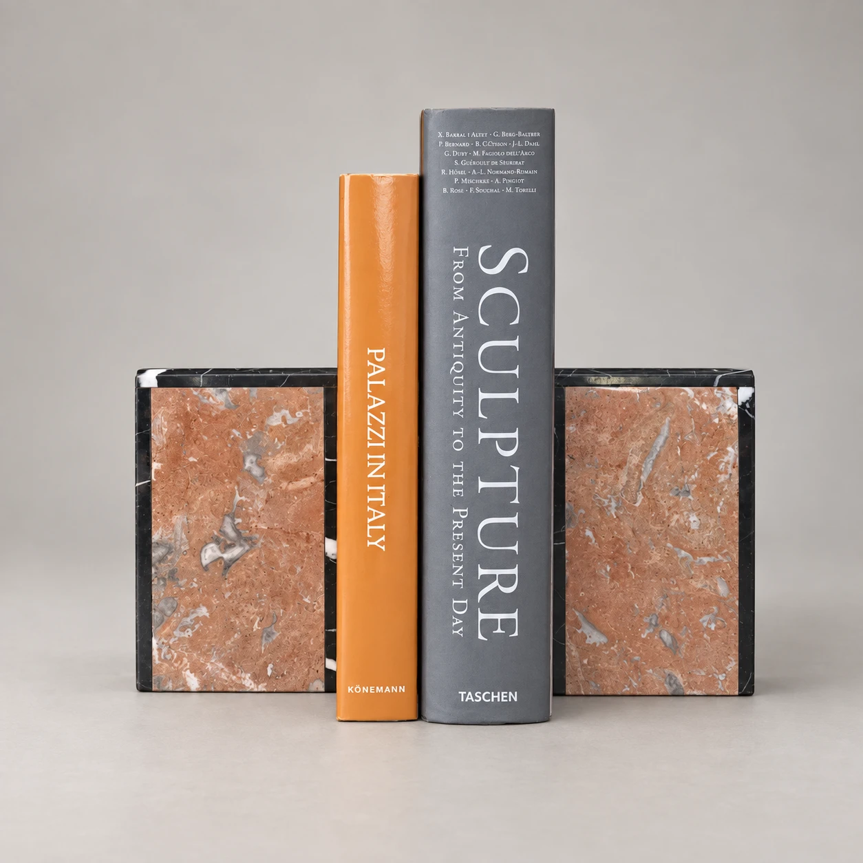 Pair of Italian Art Deco-Style Polychrome Marble Bookends, 1970s–1980s - Image 2