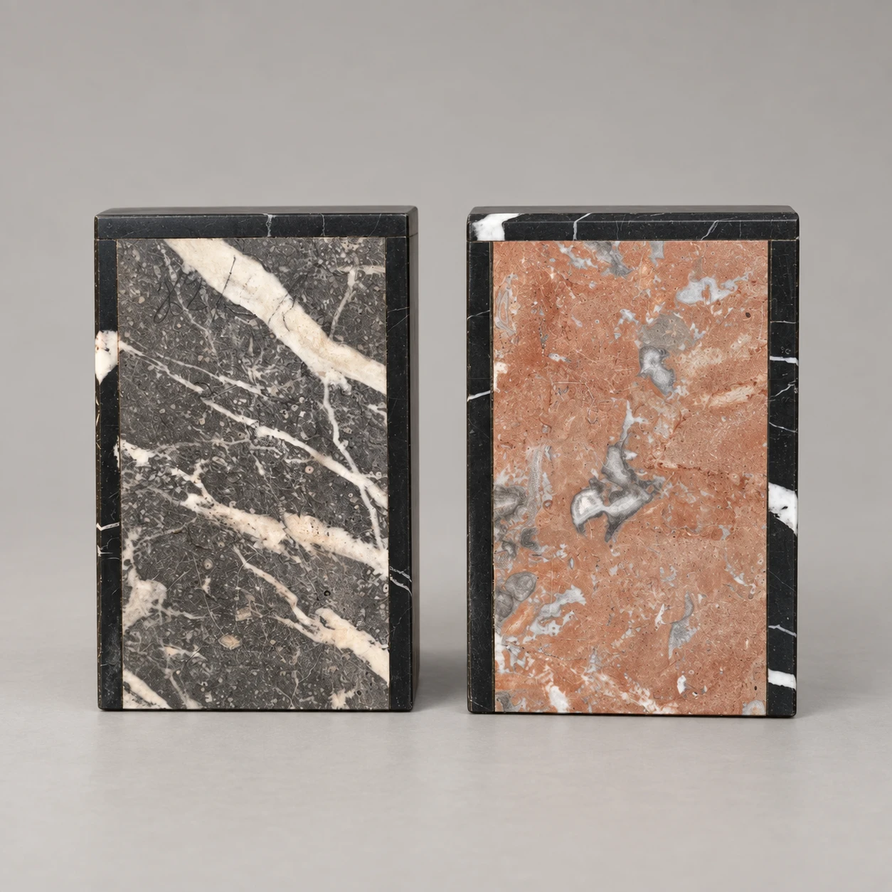 Pair of Italian Art Deco-Style Polychrome Marble Bookends, 1970s–1980s - Image 5