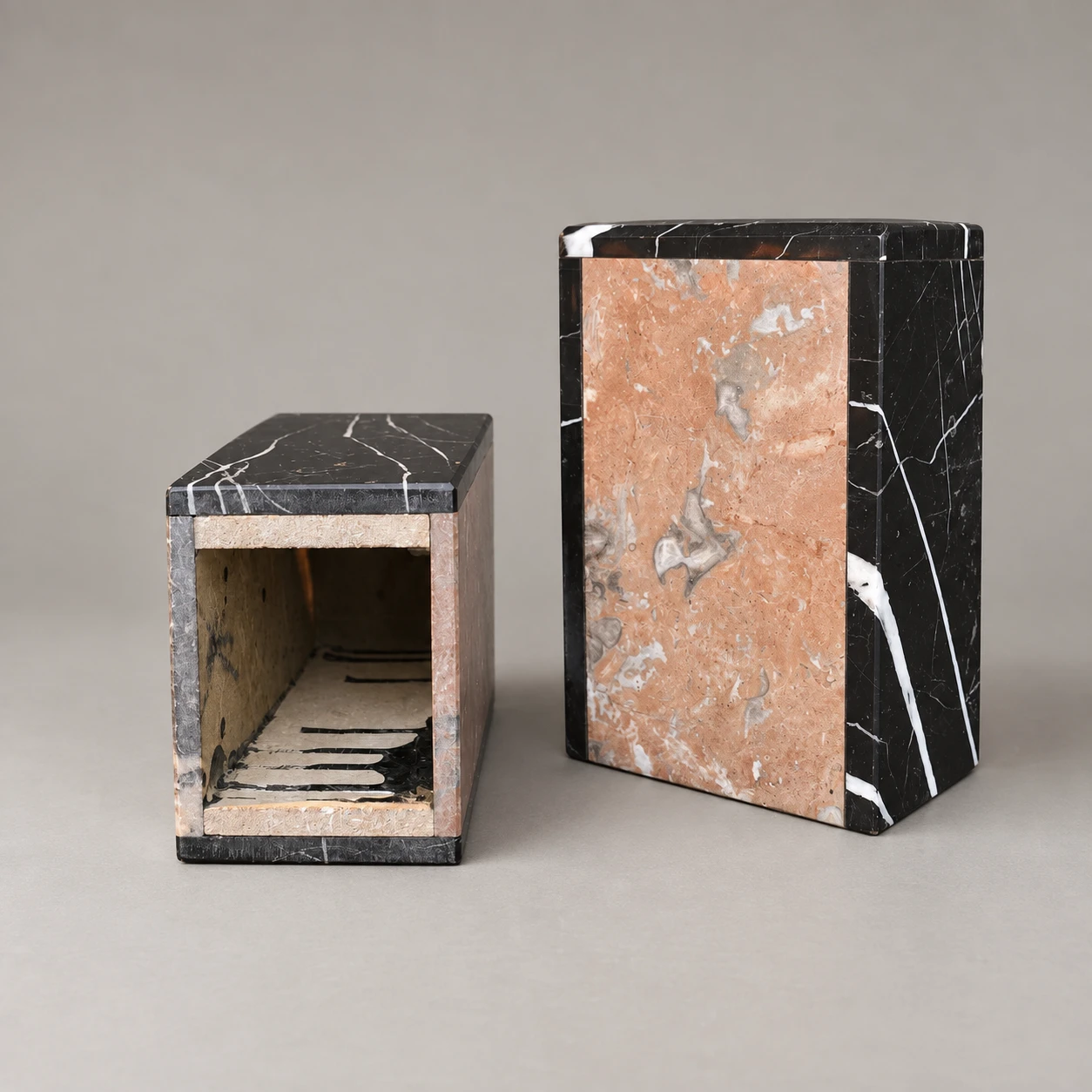 Pair of Italian Art Deco-Style Polychrome Marble Bookends, 1970s–1980s - Image 8