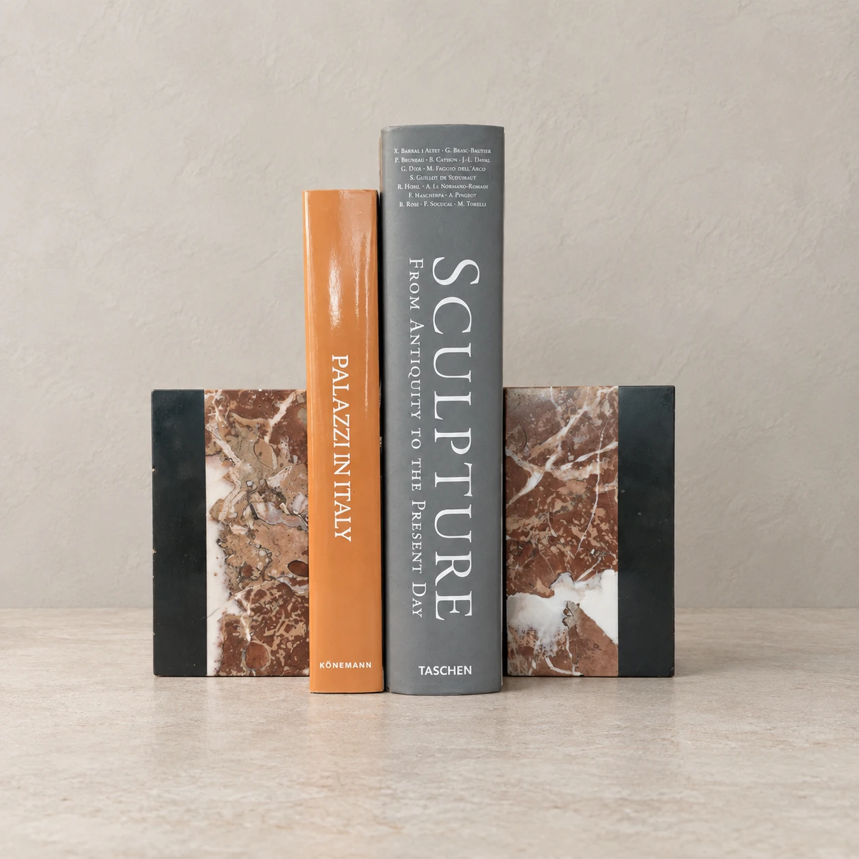 Pair of Polychrome Marble Bookends - Mid-20th Century - Image 2