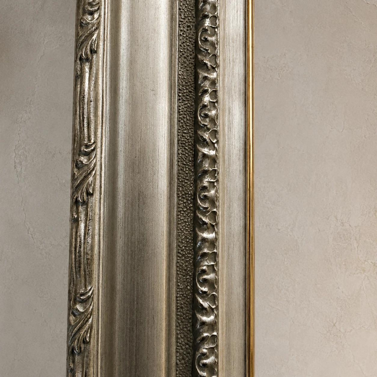 Contemporary Neoclassical Silver-Leaf Wooden Frame - Image 4