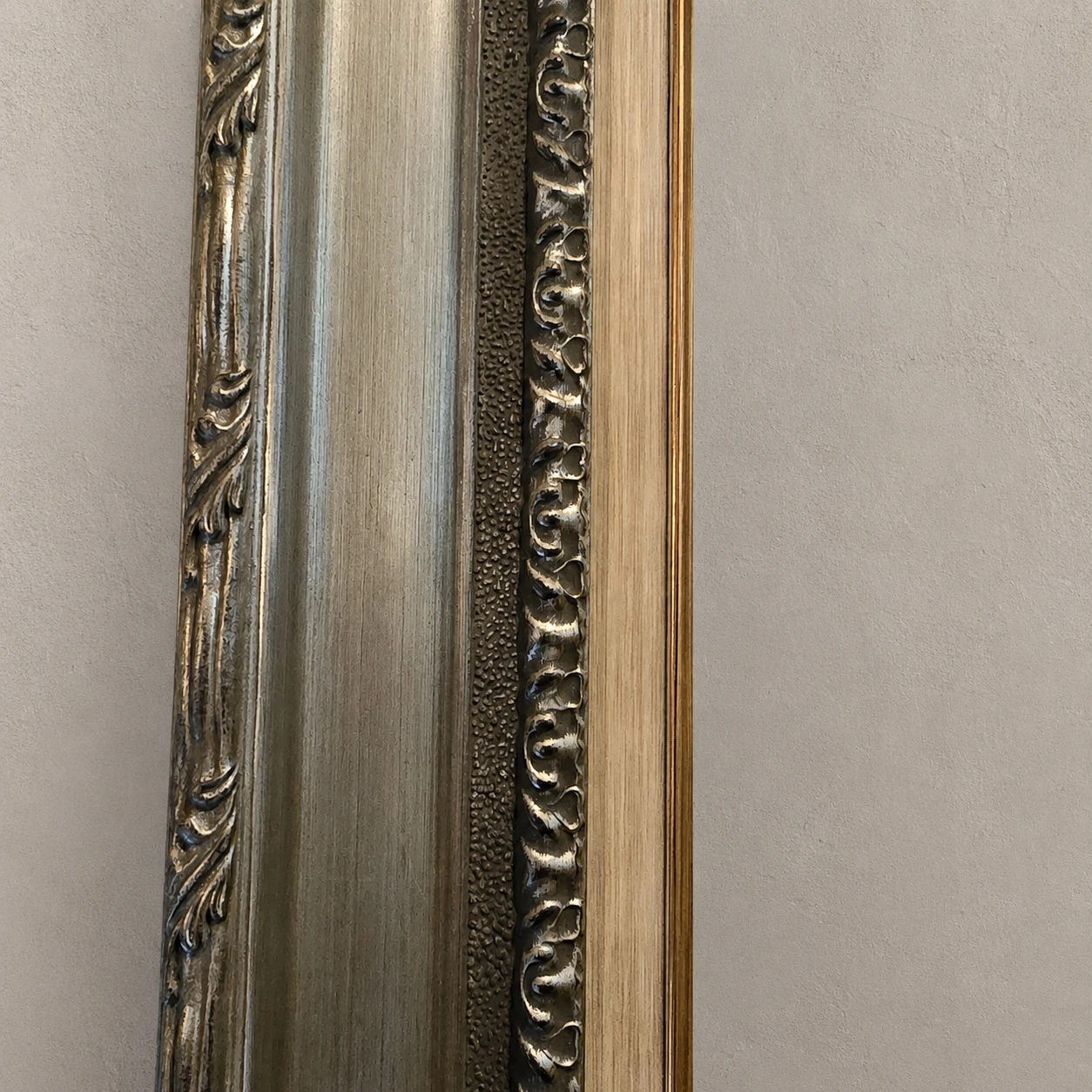 Contemporary Neoclassical Silver-Leaf Wooden Frame - Image 6