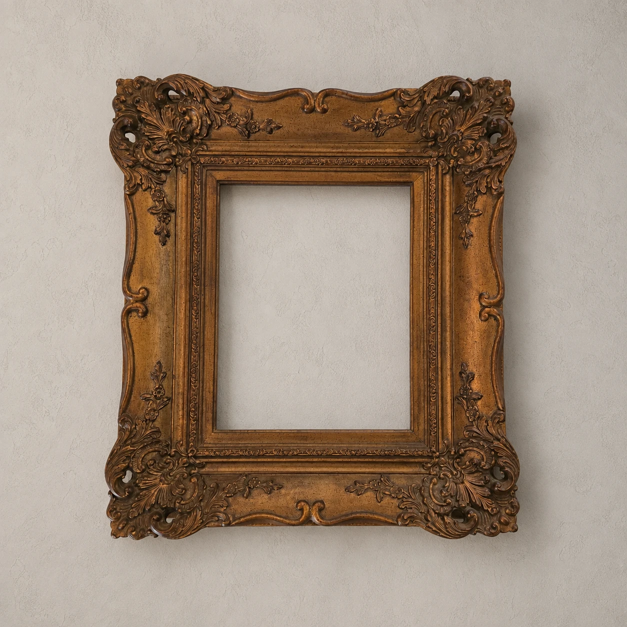 Vintage Louis XV Style Open-Corner Frame – Copper Finish