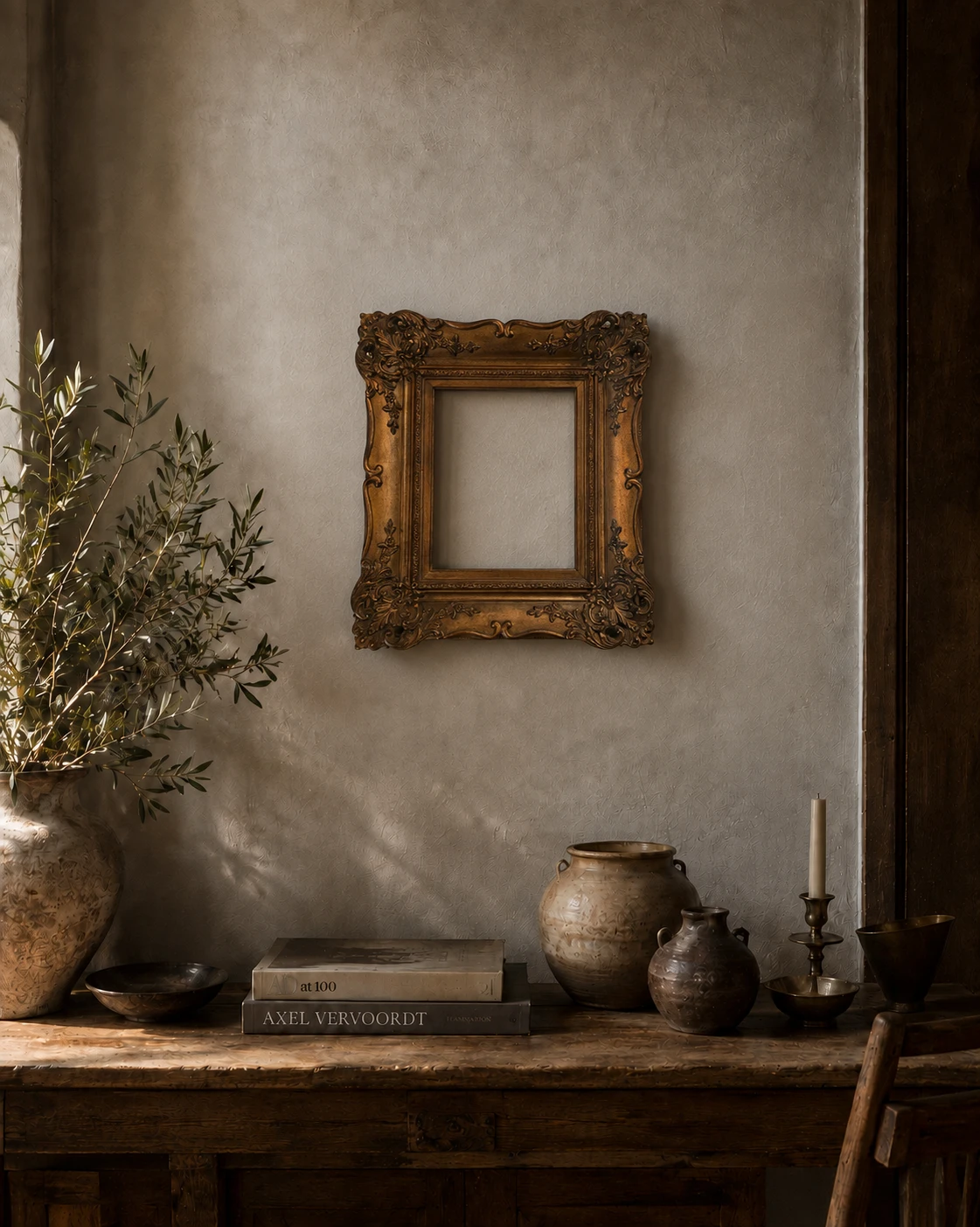 Vintage Louis XV Style Open-Corner Frame – Copper Finish - Image 8