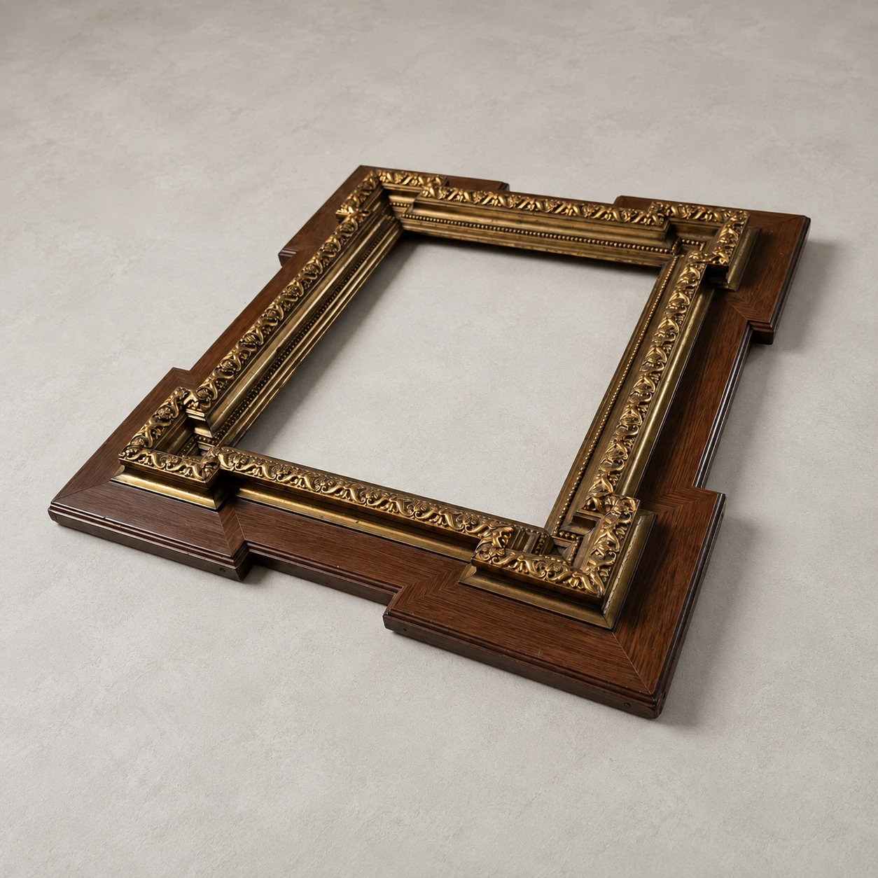 Late 19th-Century Architectural Frame - Wood with Gilt Ornament - Image 2