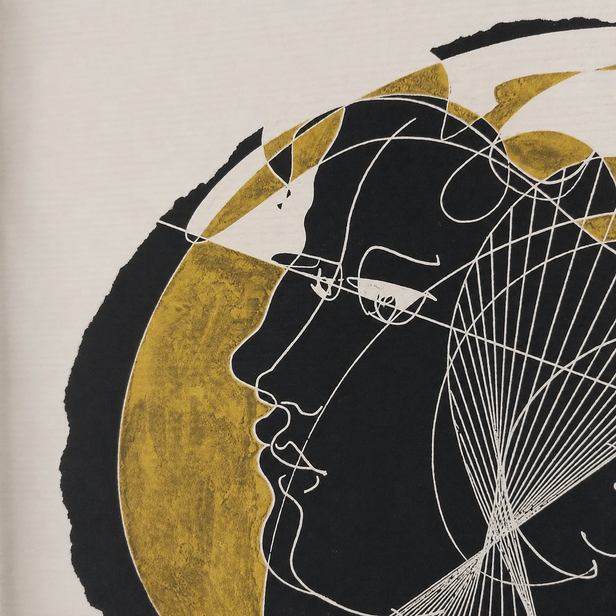 Hans Erni (1909–2015). Two Profiles – Mixed Media on Paper, 1971 - Image 4