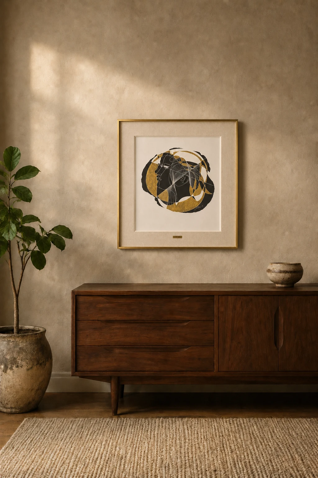 Hans Erni (1909–2015). Two Profiles – Mixed Media on Paper, 1971 - Image 7