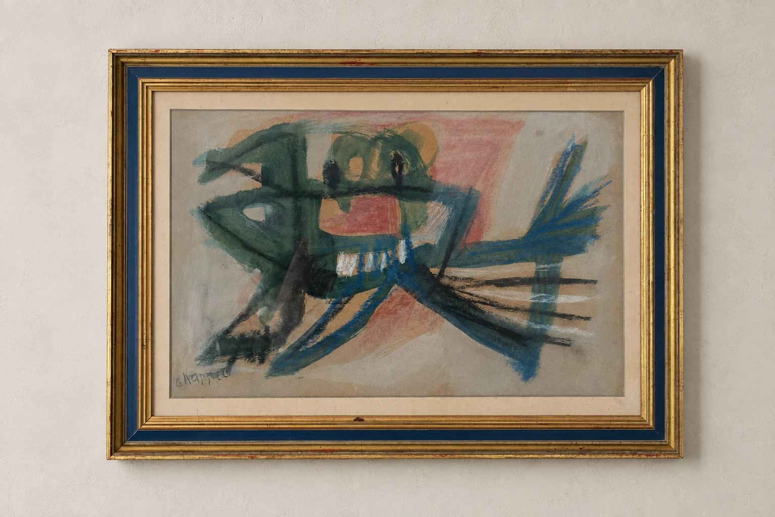 Karel Appel (1921-2006). Abstract Bird. Mixed Media on Cardboard - Image 2
