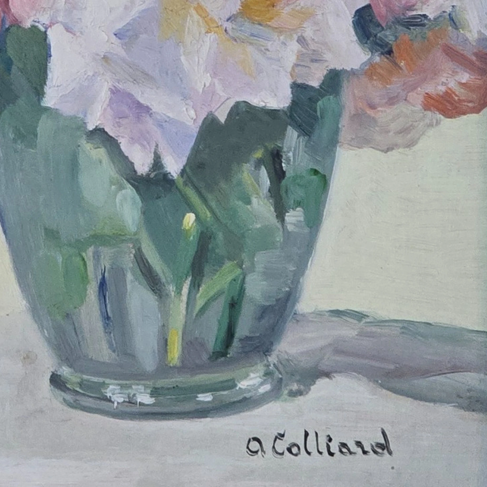A Colliard. French school. XX Still life with roses. Oil on Cardboard - Image 3