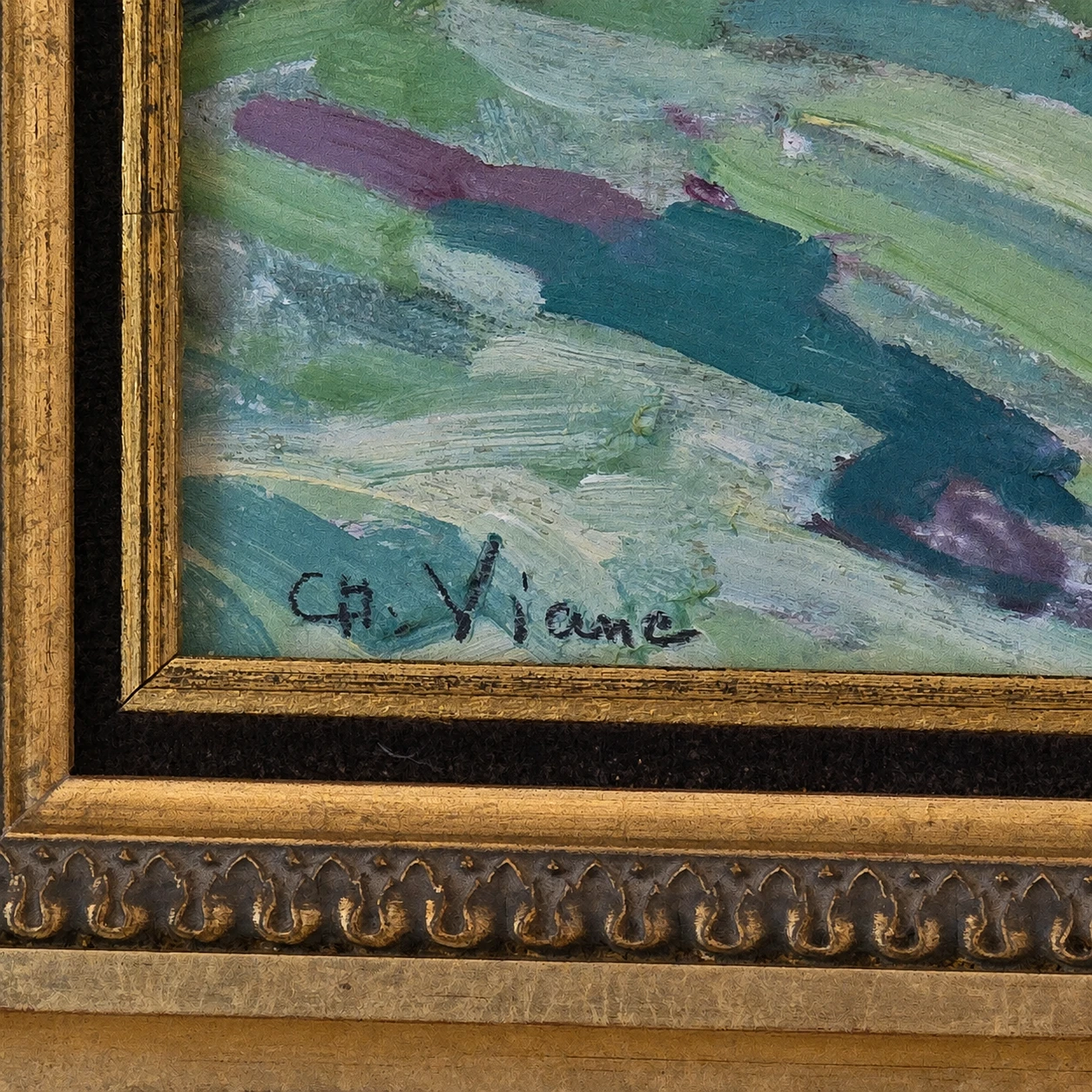 Charles VIANE (1876-1939) Impressionist river landscape. Oil on Panel - Image 4