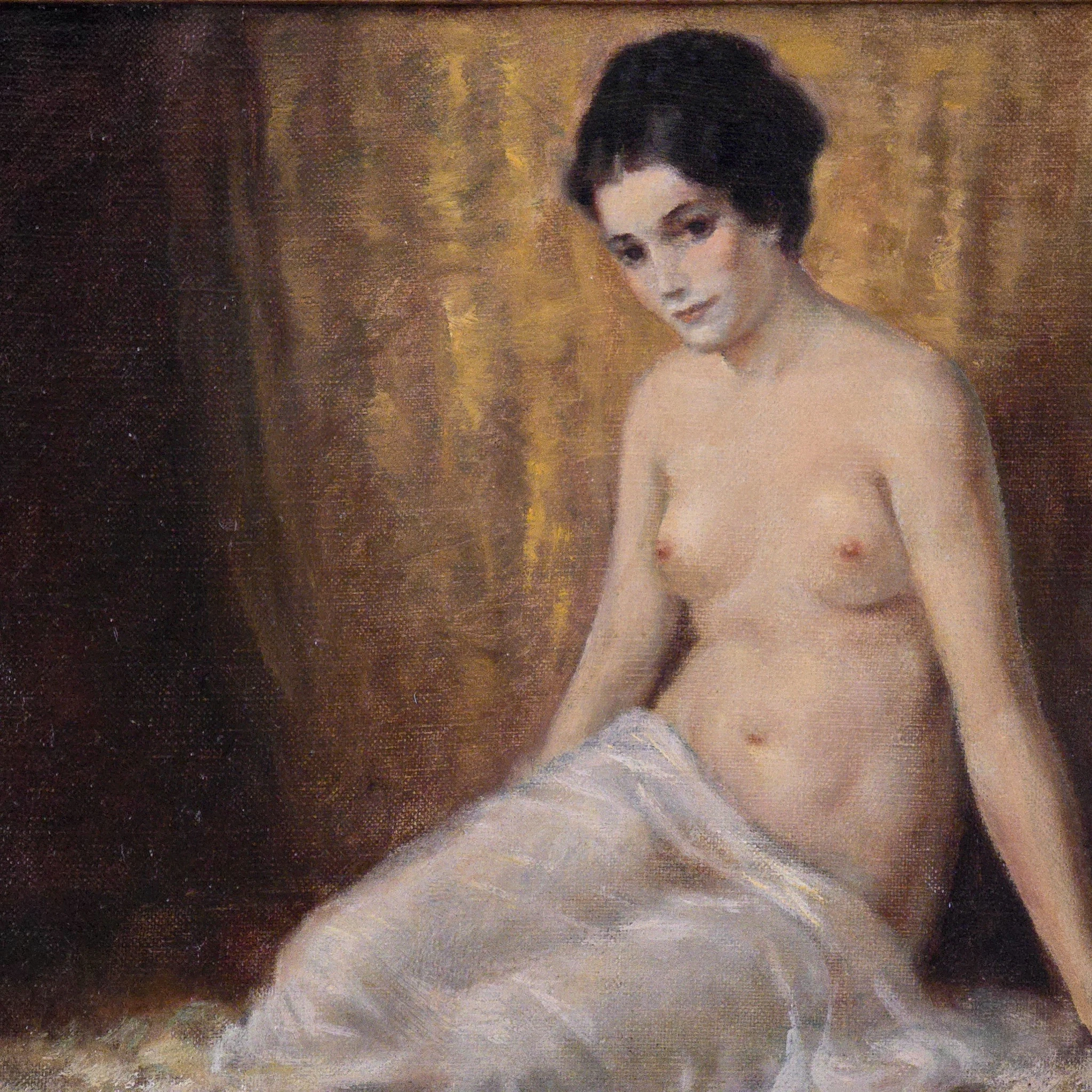 Henri DE PAUW (XX) Belgian school. Impressionist female nude. Oil on Canvas