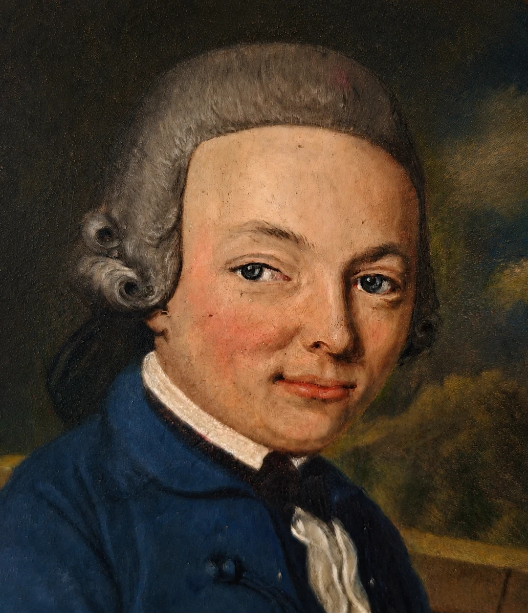 Dutch School, 18th Century . Portrait of Martinus van Toulon – Oil on Copper