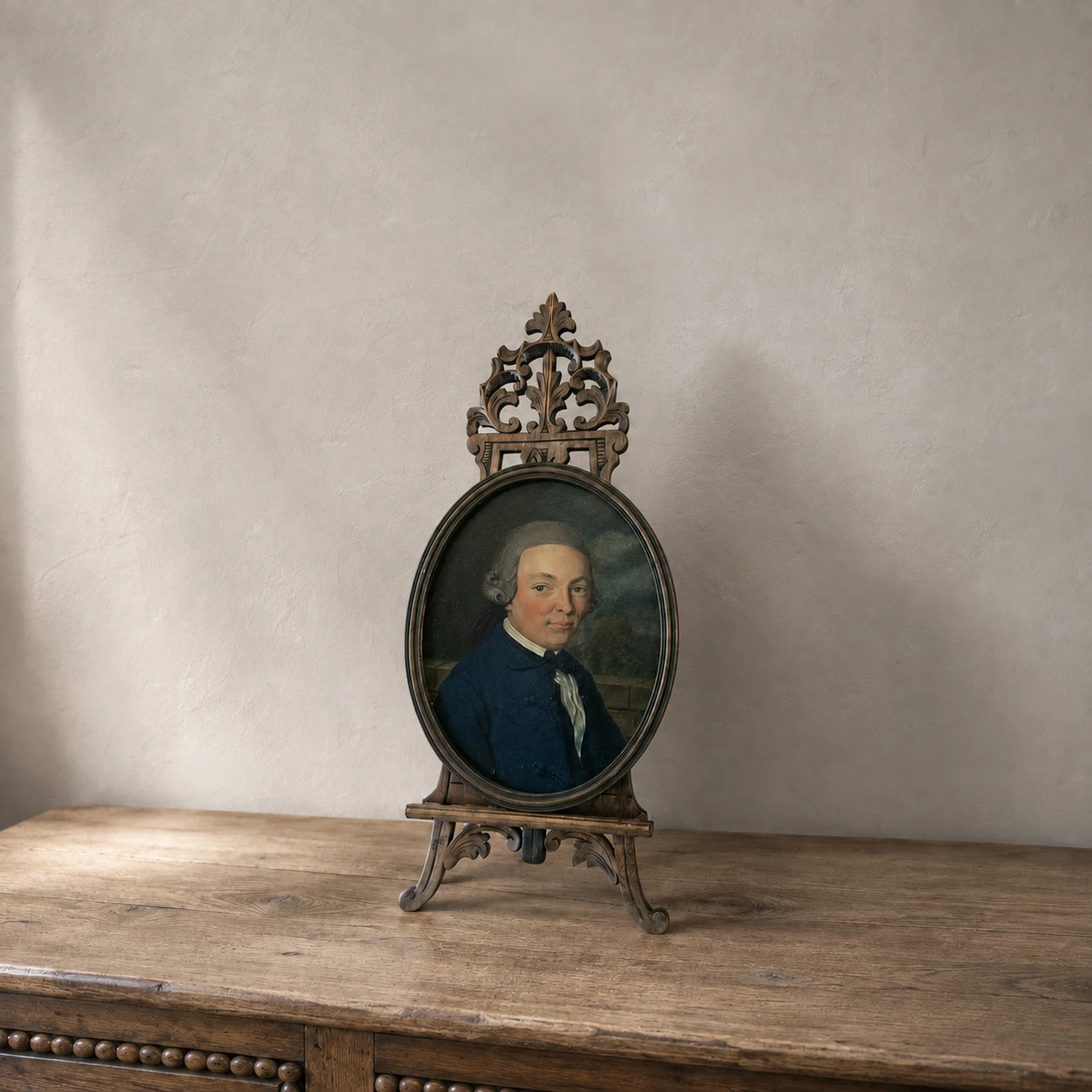 Dutch School, 18th Century . Portrait of Martinus van Toulon – Oil on Copper - Image 4