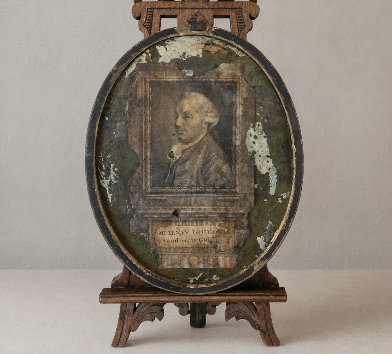 Dutch School, 18th Century . Portrait of Martinus van Toulon – Oil on Copper - Image 5