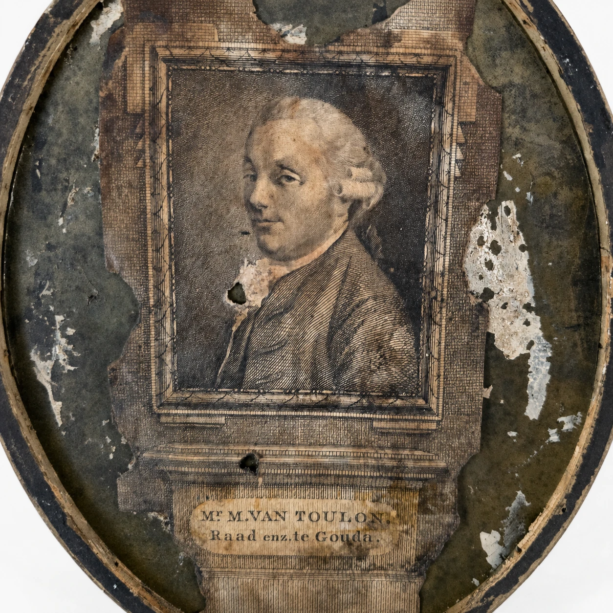 Dutch School, 18th Century . Portrait of Martinus van Toulon – Oil on Copper - Image 6