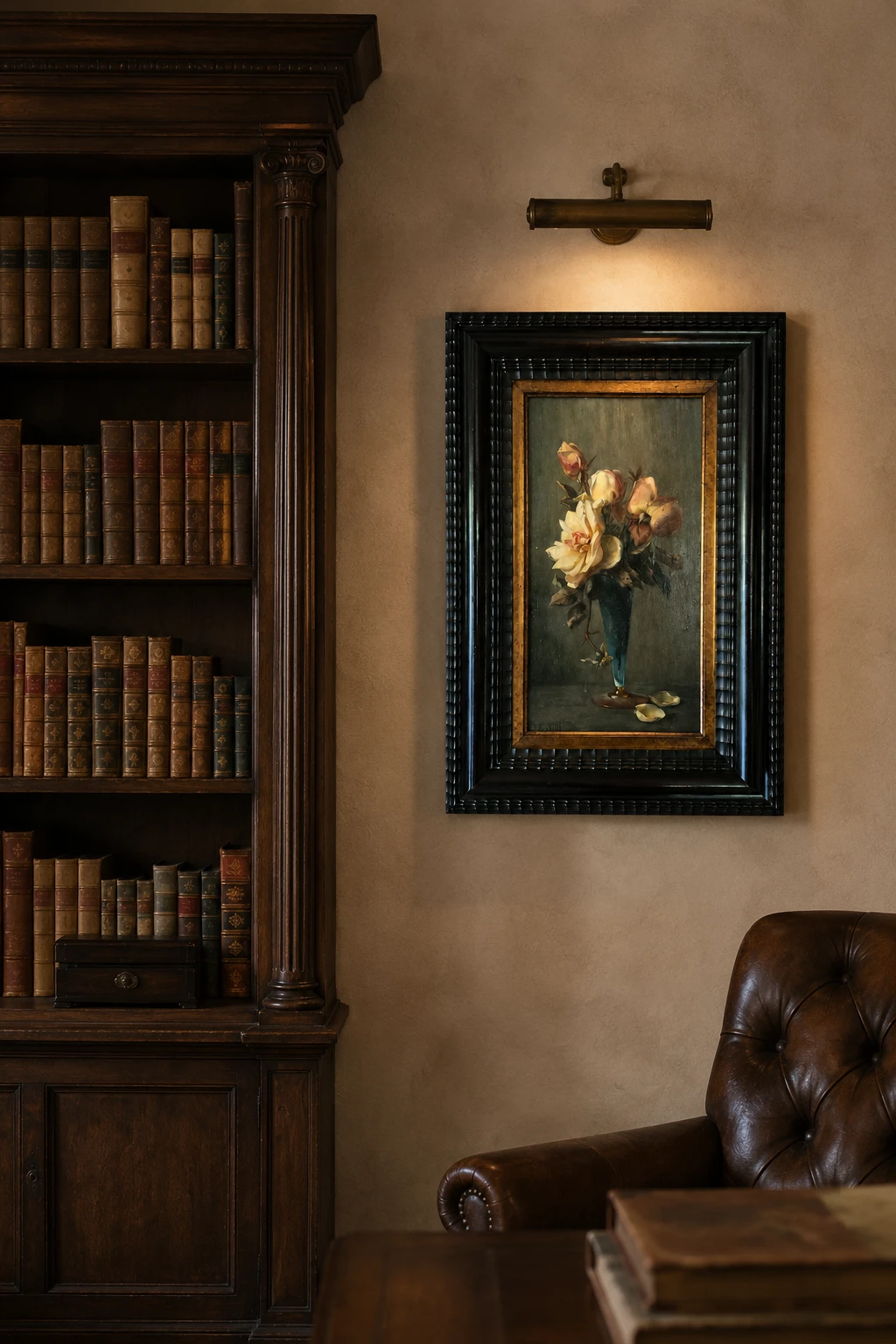 European School. 19th Century. Still Life with Roses - Oil on Panel - Image 2