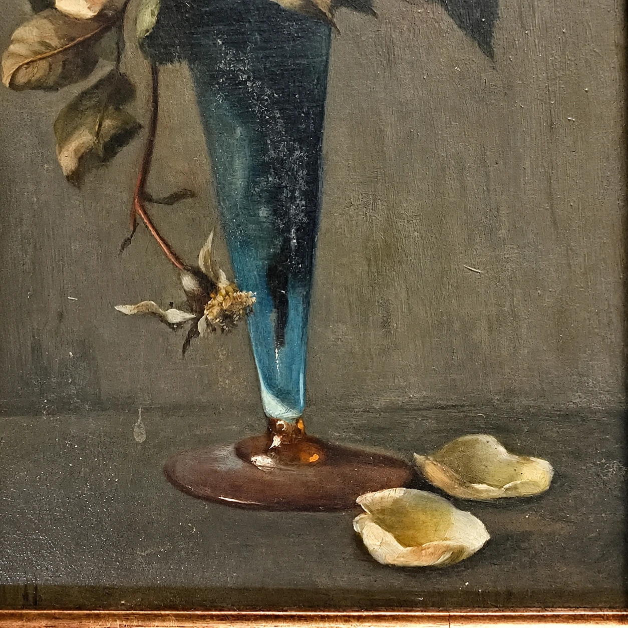 European School. 19th Century. Still Life with Roses - Oil on Panel - Image 8