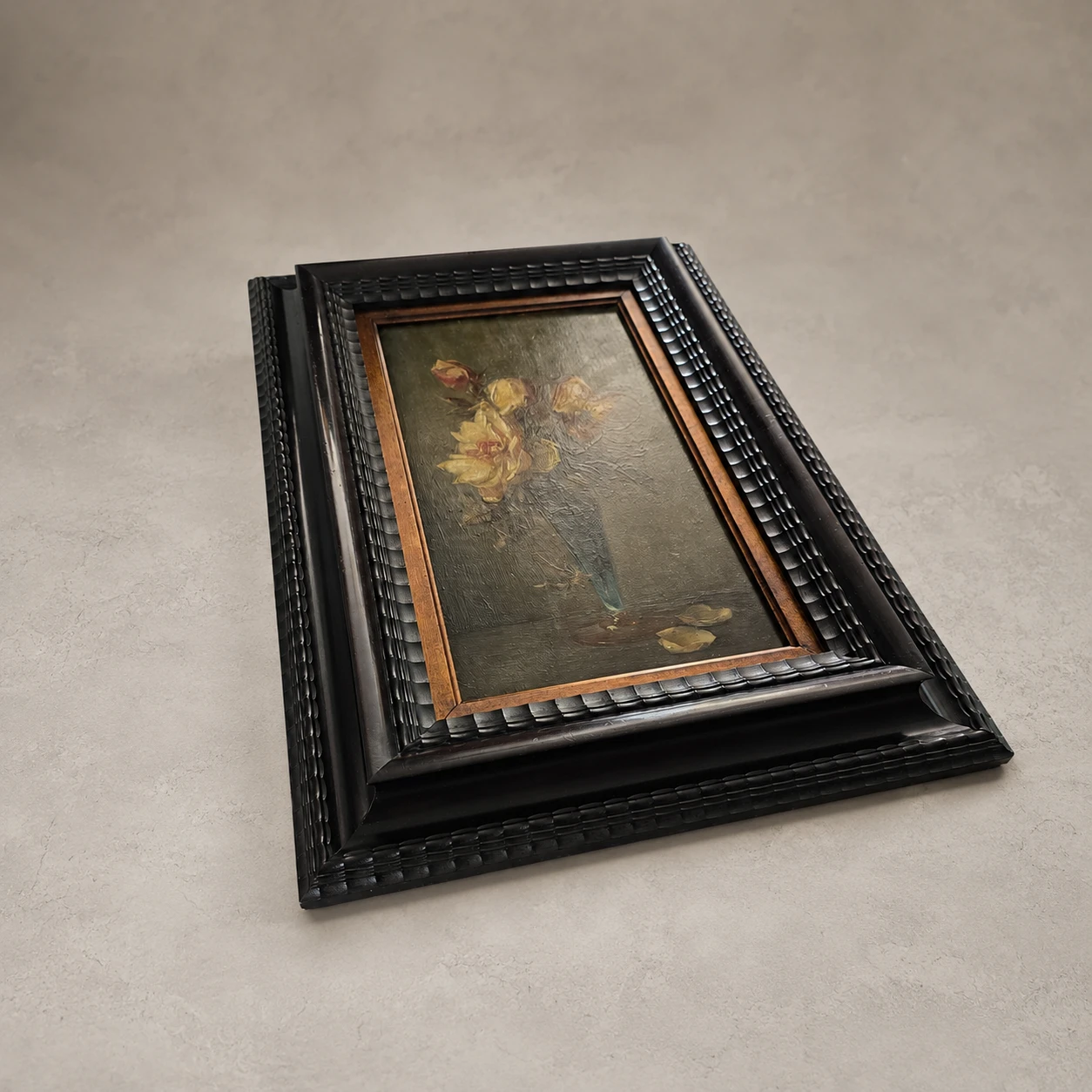 European School. 19th Century. Still Life with Roses - Oil on Panel - Image 12