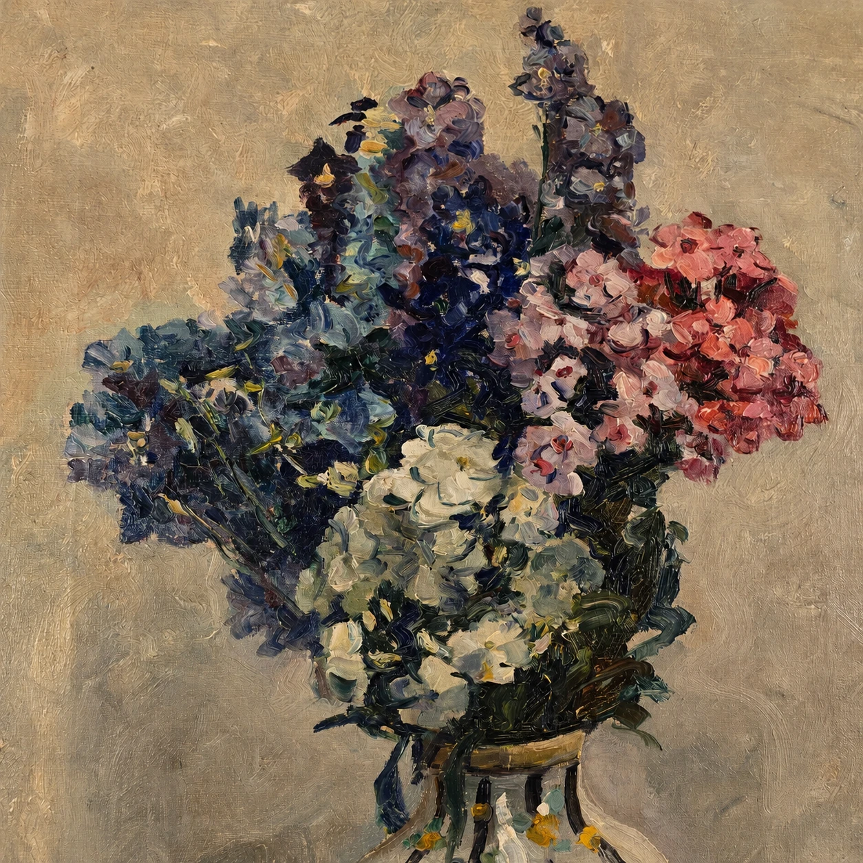 Marie Hill-Bergmans (1889-1947). Belgian School, Early 20th Century. Still Life with Flowers - Oil on Canvas - Image 2