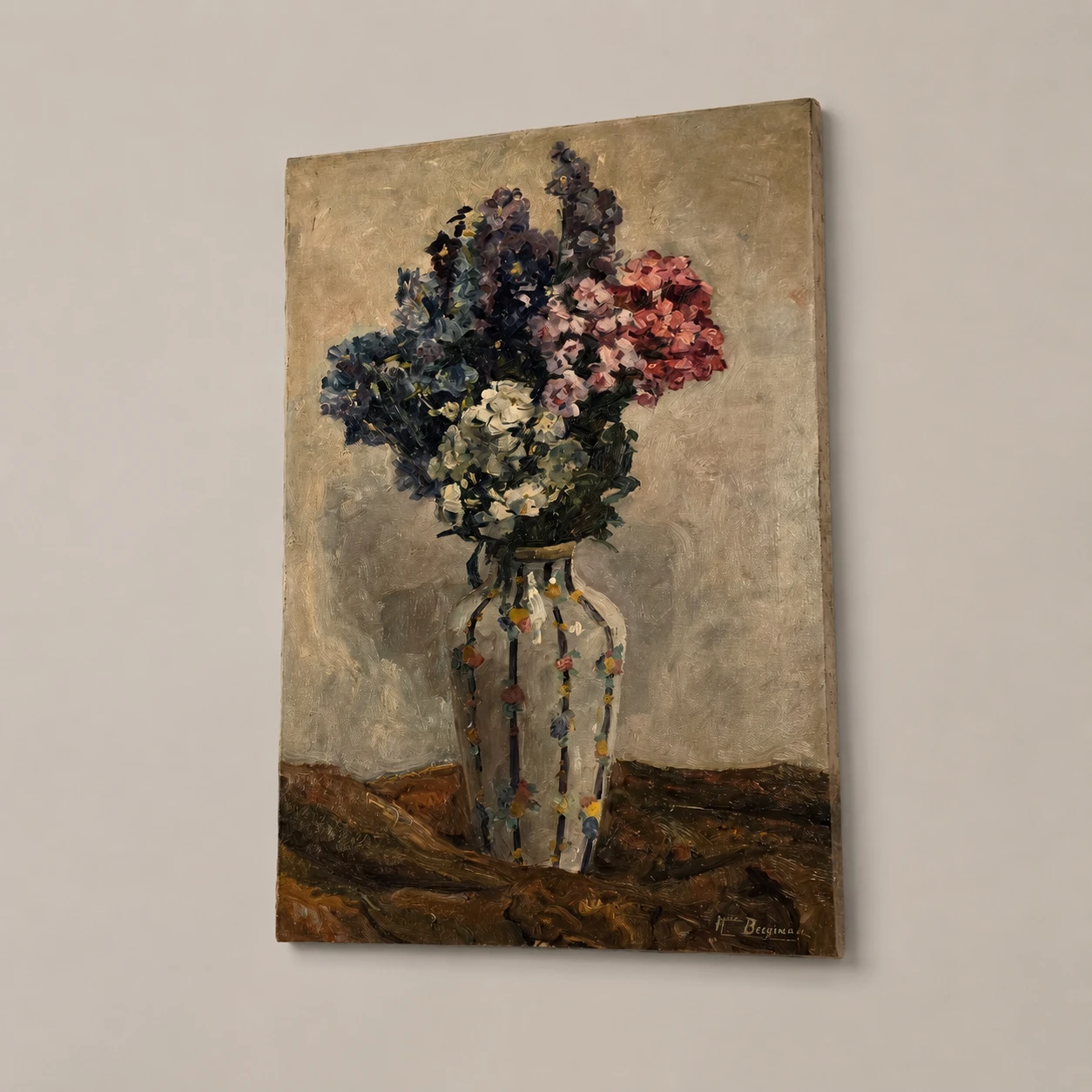 Marie Hill-Bergmans (1889-1947). Belgian School, Early 20th Century. Still Life with Flowers - Oil on Canvas - Image 3