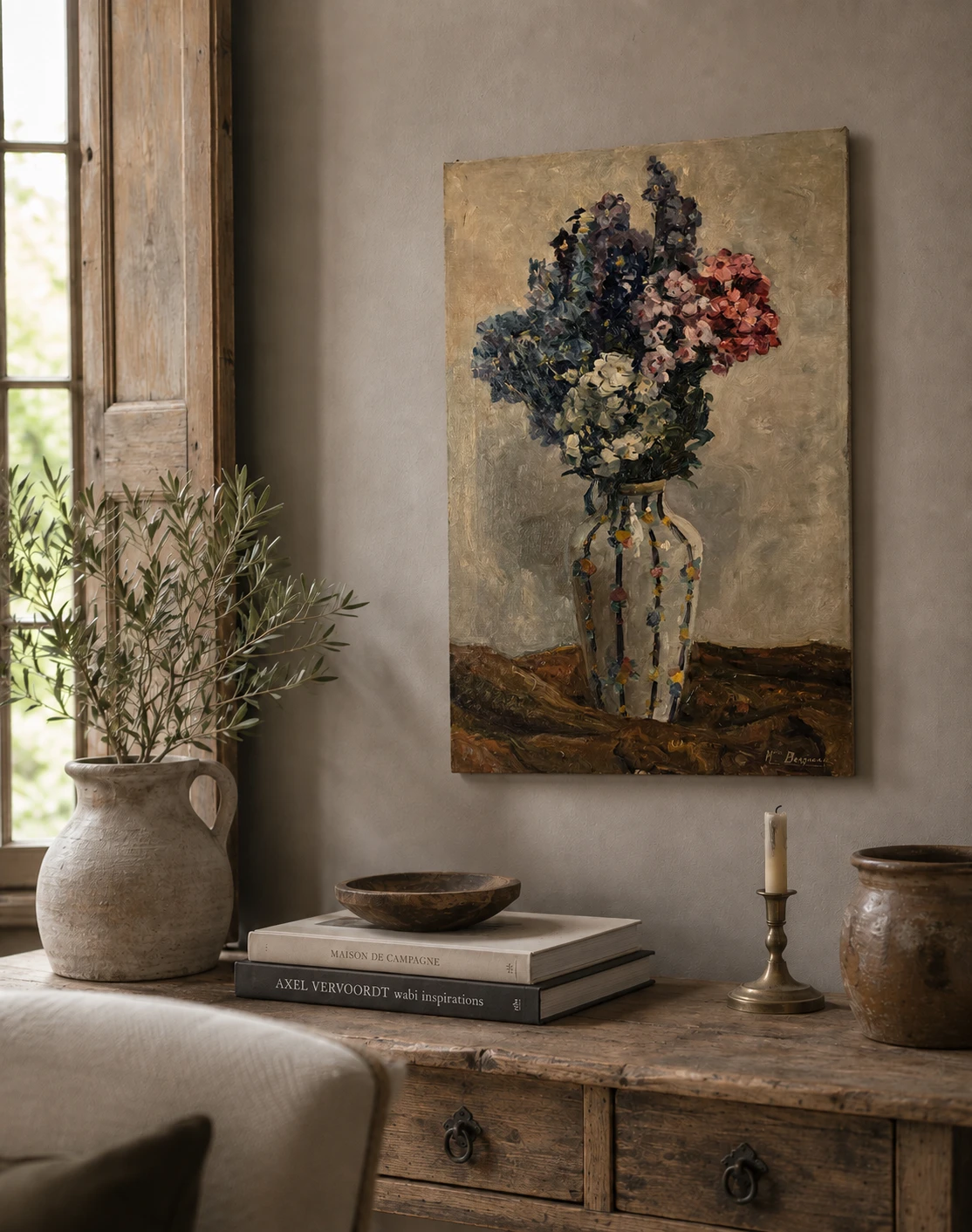 Marie Hill-Bergmans (1889-1947). Belgian School, Early 20th Century. Still Life with Flowers - Oil on Canvas - Image 8