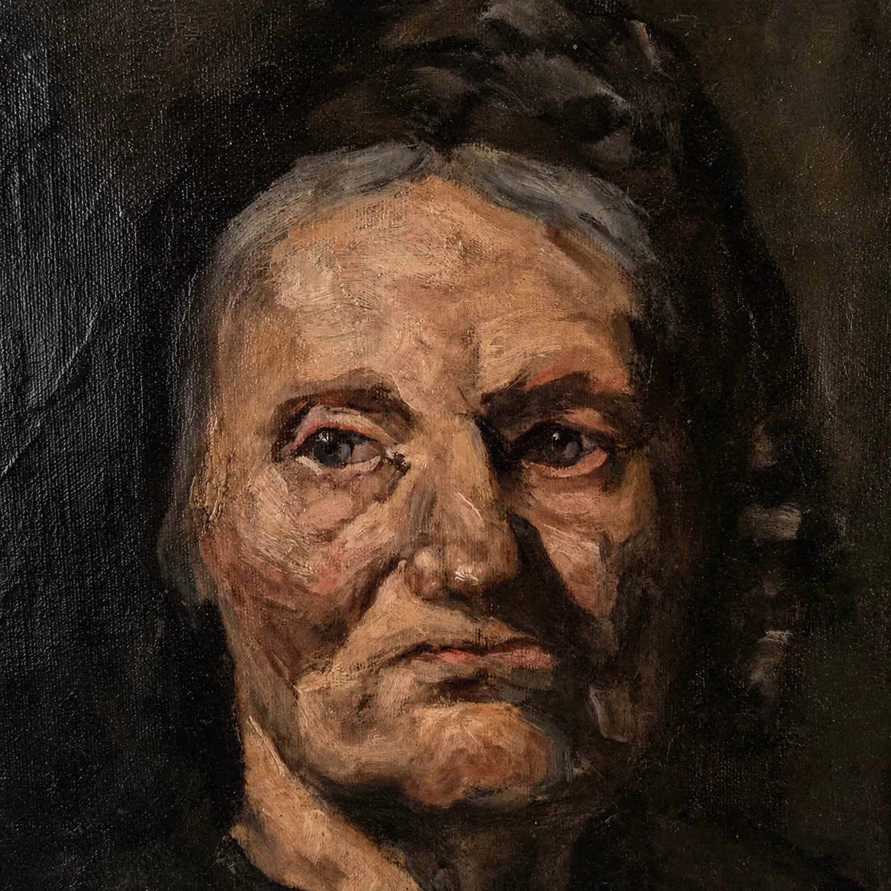Suze Bisschop-Robertson (1855–1922). Portrait of an Elderly Woman – Oil on Canvas - Image 8