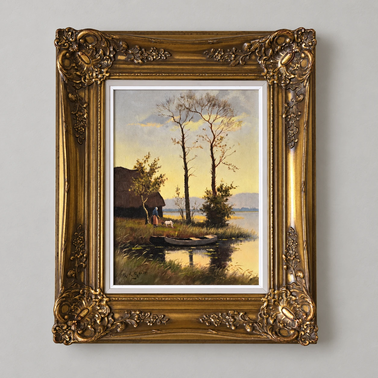 Maurits de Groot (1880–1934). Dutch School, Early 20th Century. Rural Waterside Landscape - Oil on Canvas - Image 3