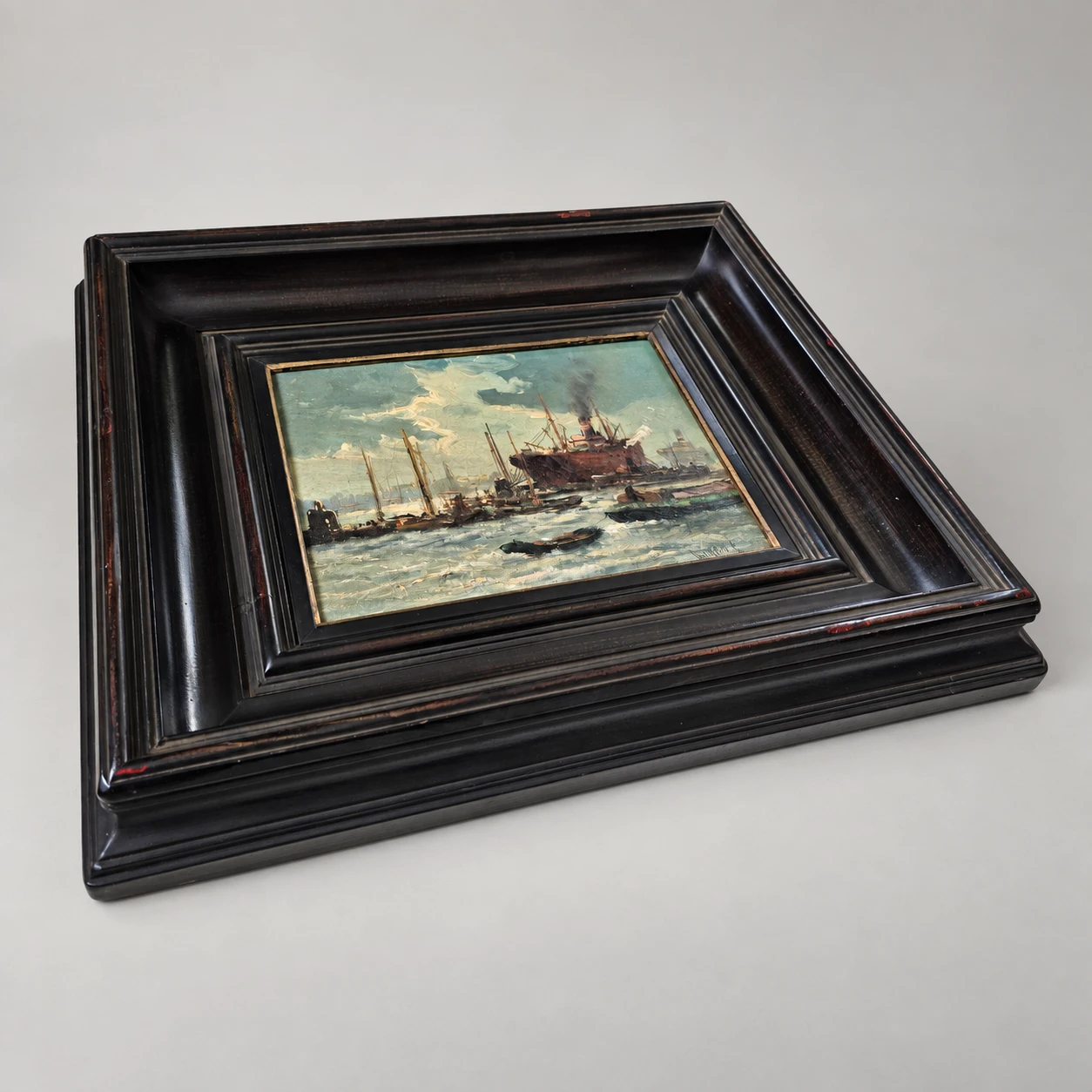 Jan M. Beek. Dutch School, late 19th - early 20th century. Harbour Scene - Oil on Canvas - Image 2