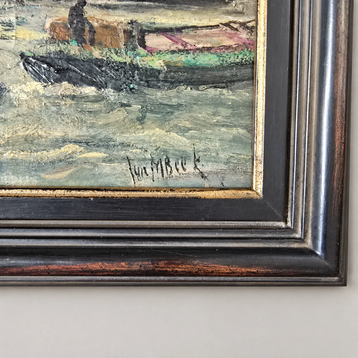 Jan M. Beek. Dutch School, late 19th - early 20th century. Harbour Scene - Oil on Canvas - Image 7