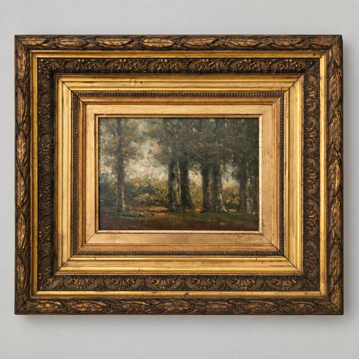 European School, 19th Century. Woodland Landscape - Oil on Panel - Image 3