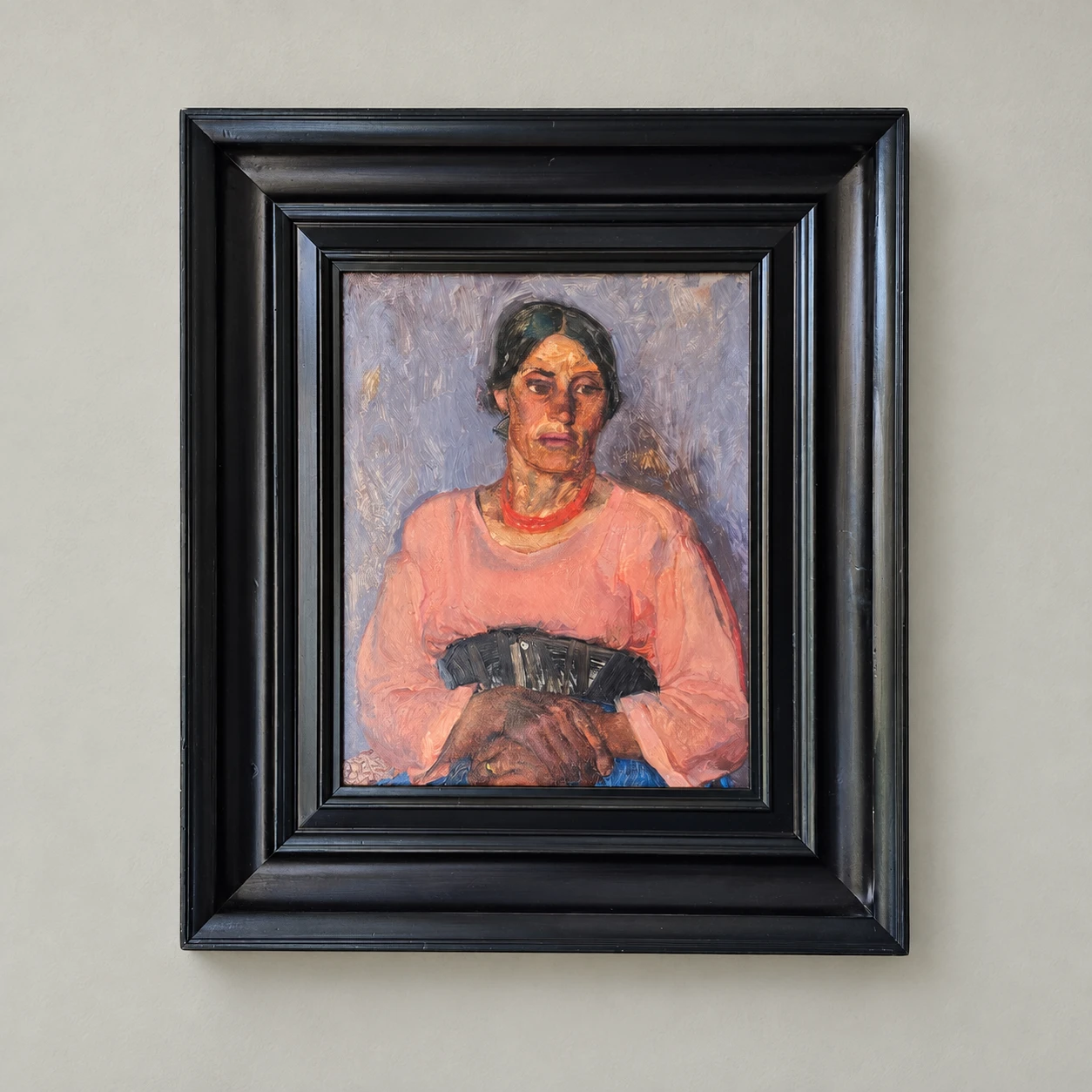 Unknown Artist. European School, Early 20th Century. Portrait of a Southern Italian Woman - Oil on Wooden Panel - Image 2