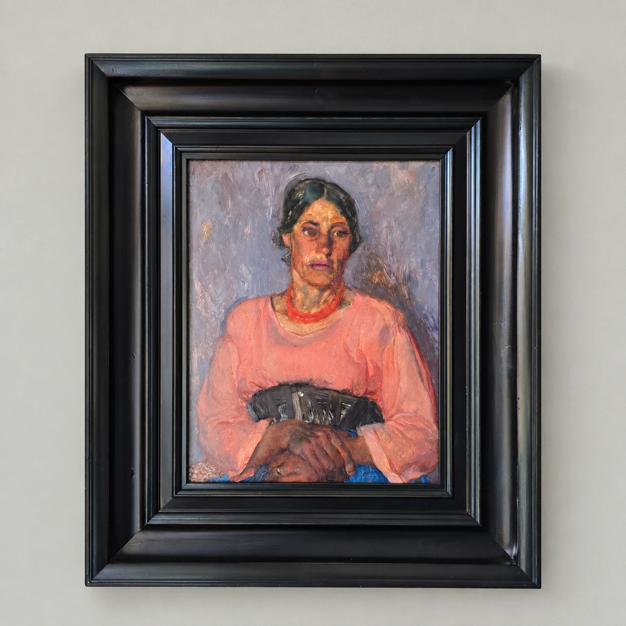 Unknown Artist. European School, Early 20th Century. Portrait of a Southern Italian Woman - Oil on Wooden Panel - Image 9