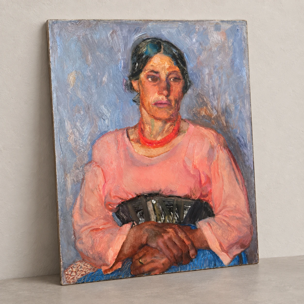 Unknown Artist. European School, Early 20th Century. Portrait of a Southern Italian Woman - Oil on Wooden Panel - Image 13