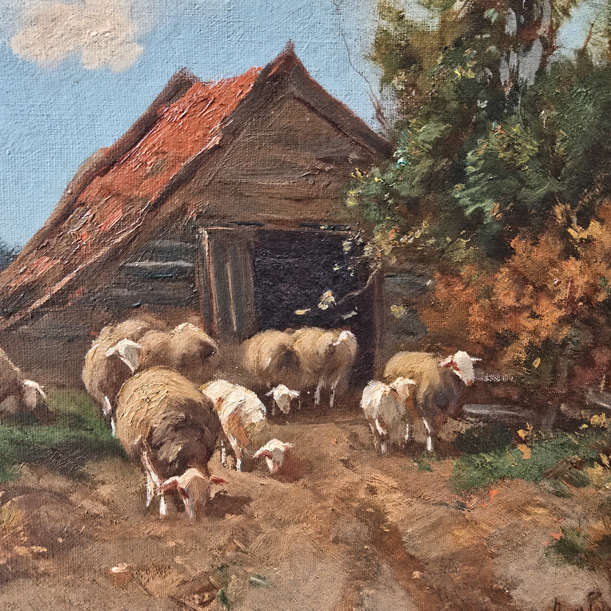 Arend van de Pol (1886 -1956). Dutch school Rural Landscape with Shepherd and Sheep - Oil on Canvas - Image 8