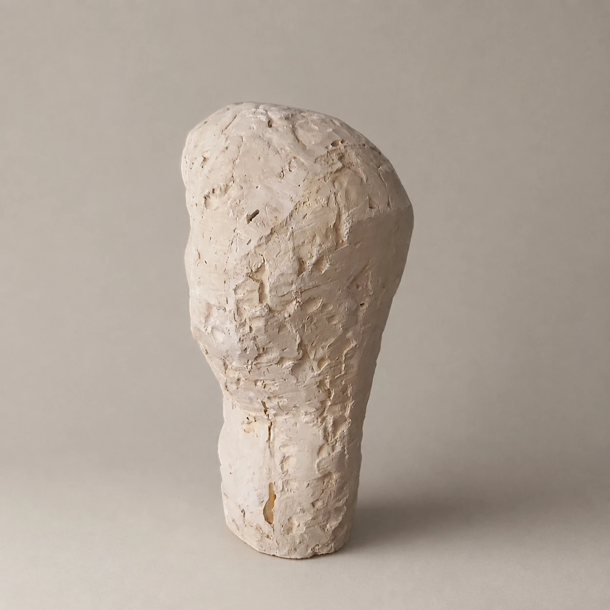 Romanian School, 1960s–1970s. Woman Wearing a Headscarf – Plaster Sculpture - Image 6