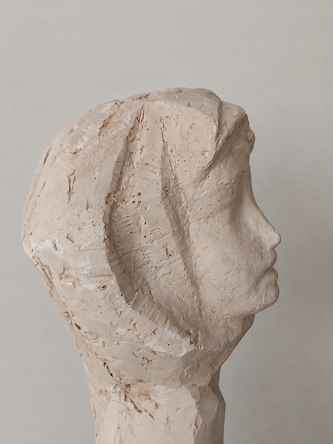 Romanian School, 1960s–1970s. Woman Wearing a Headscarf – Plaster Sculpture - Image 13