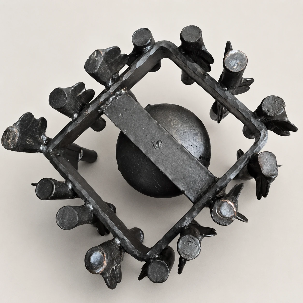 Brutalist Sculptural Candlestick, circa 1960s–1970s – Cast Metal - Image 4