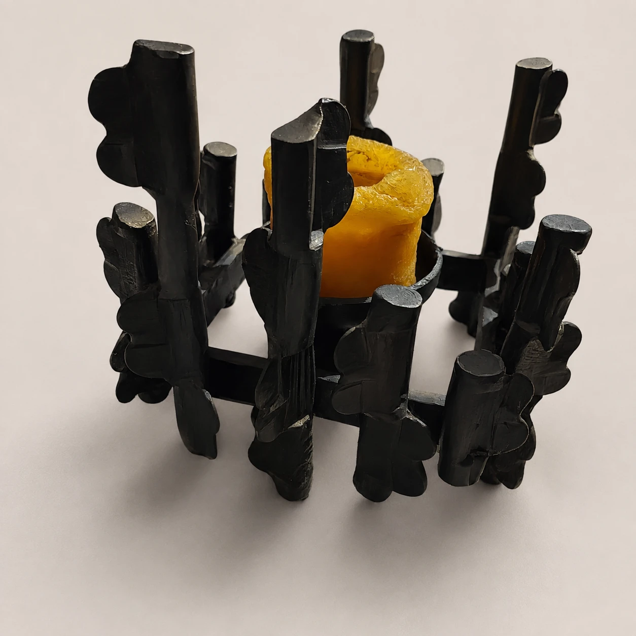 Brutalist Sculptural Candlestick, circa 1960s–1970s – Cast Metal - Image 7