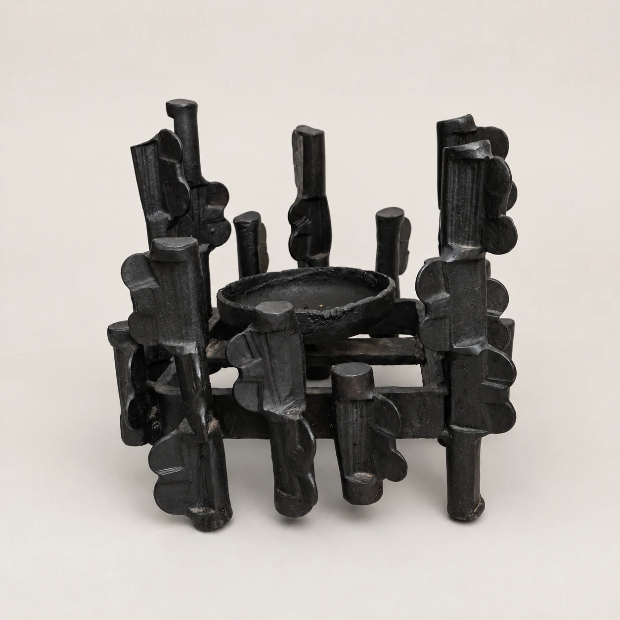 Brutalist Sculptural Candlestick, circa 1960s–1970s – Cast Metal - Image 12