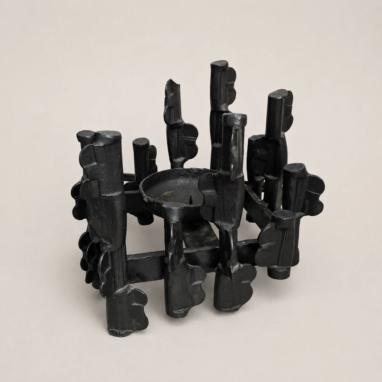 Brutalist Sculptural Candlestick, circa 1960s–1970s – Cast Metal - Image 13