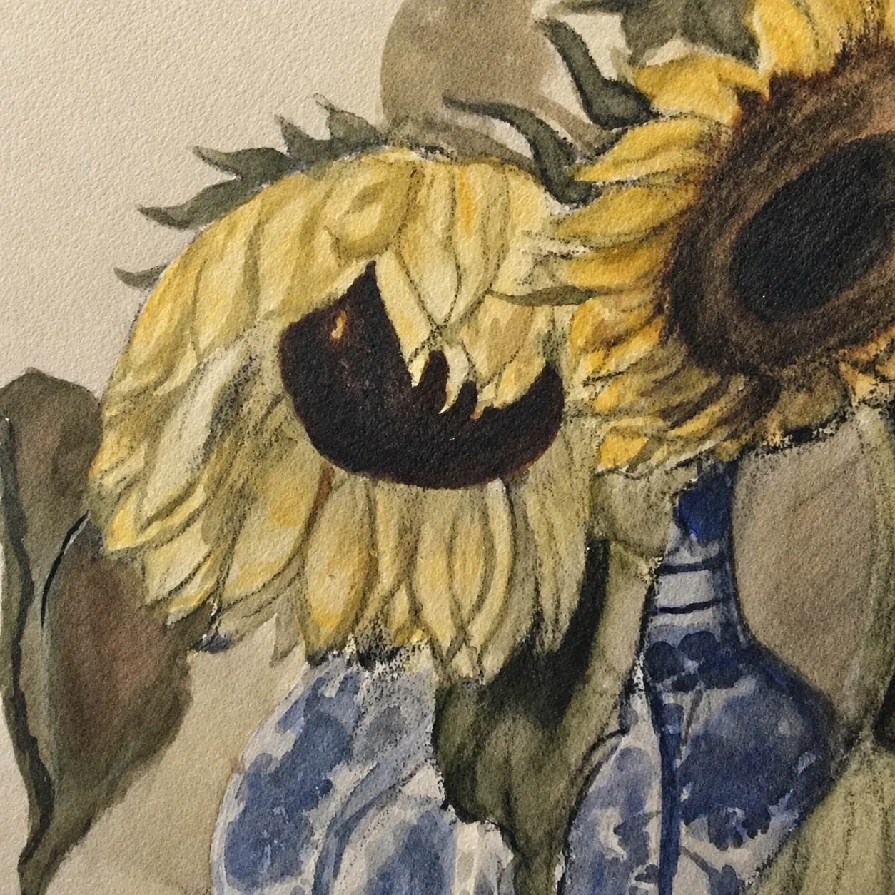 Otto Dix (1891–1969). German School, 20th Century. Still Life with Sunflowers – Watercolour on Paper - Image 2