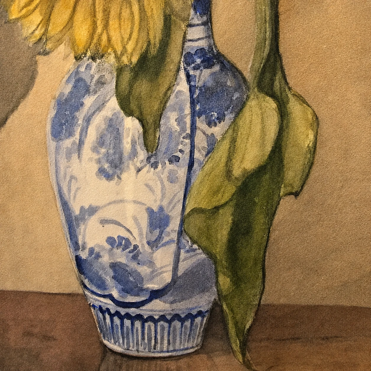 Otto Dix (1891–1969). German School, 20th Century. Still Life with Sunflowers – Watercolour on Paper - Image 5