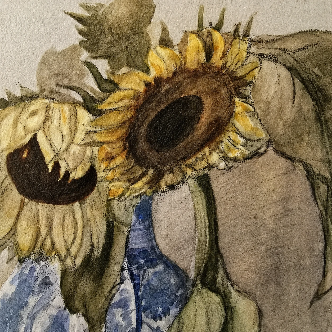 Otto Dix (1891–1969). German School, 20th Century. Still Life with Sunflowers – Watercolour on Paper - Image 17