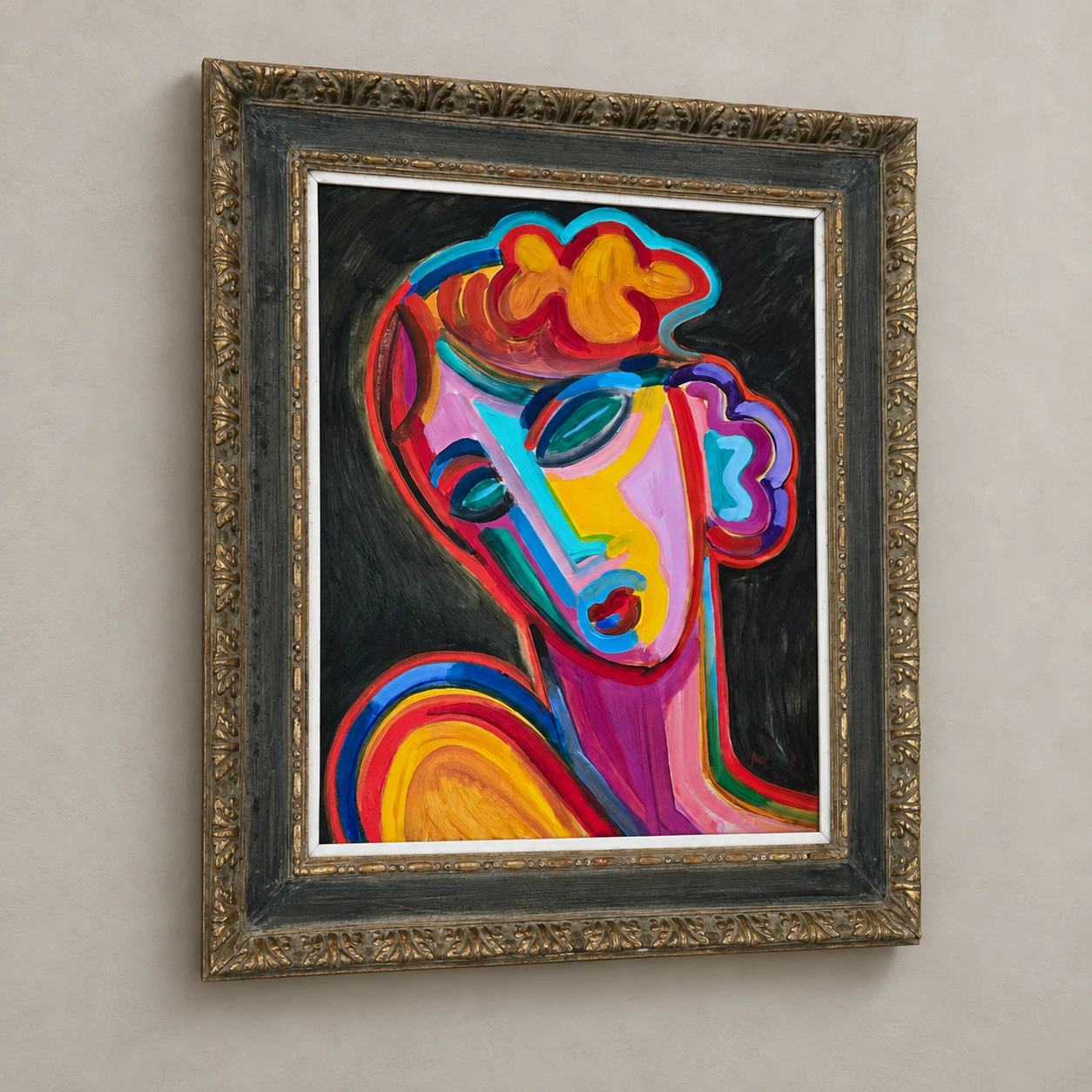Rob van Trier (1957). Portrait of a Woman - Oil on Canvas - Image 3
