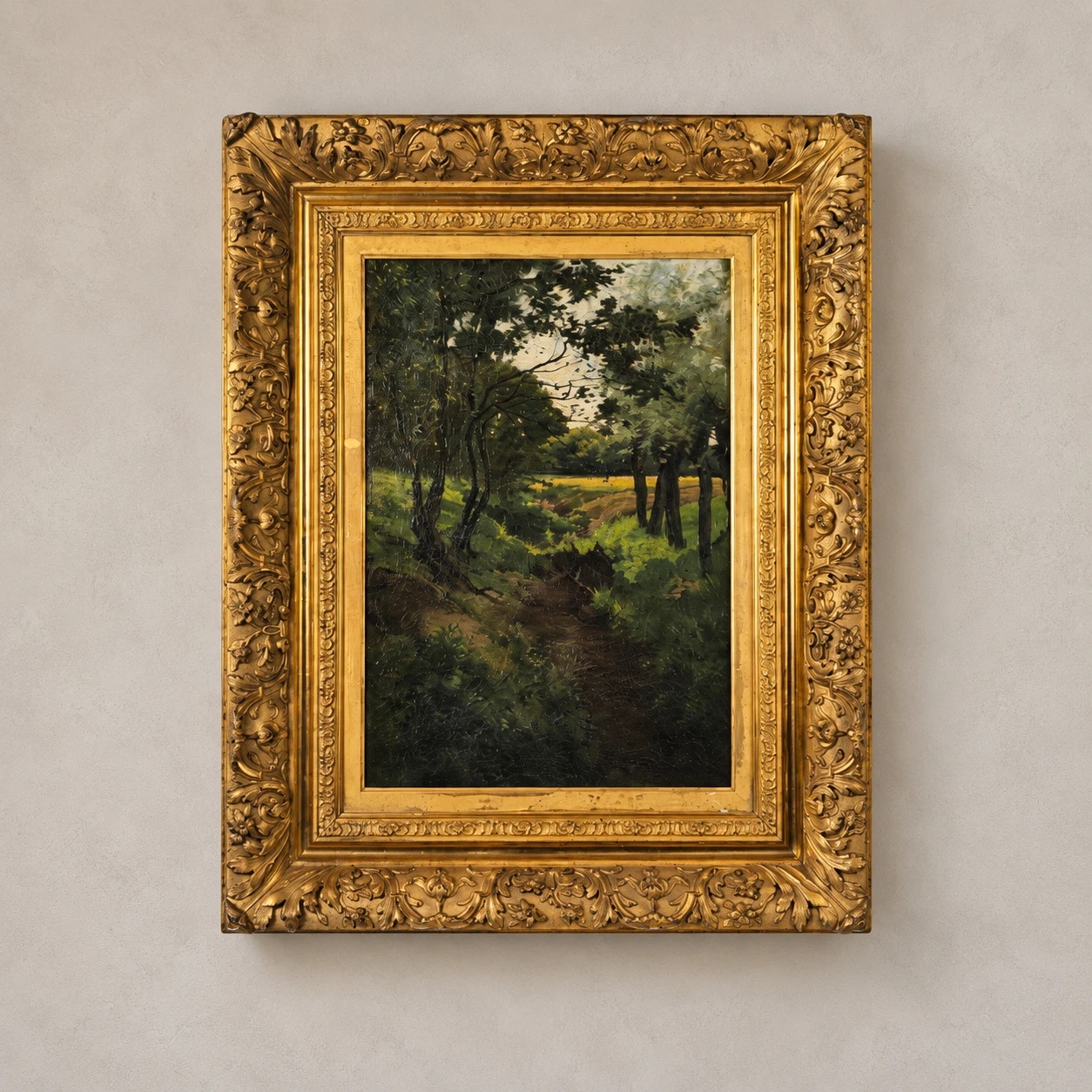 Eduard August Becht (1868-1931). Dutch School, late 19th / early 20th century. Woodland Landscape - Oil on canvas - Image 4