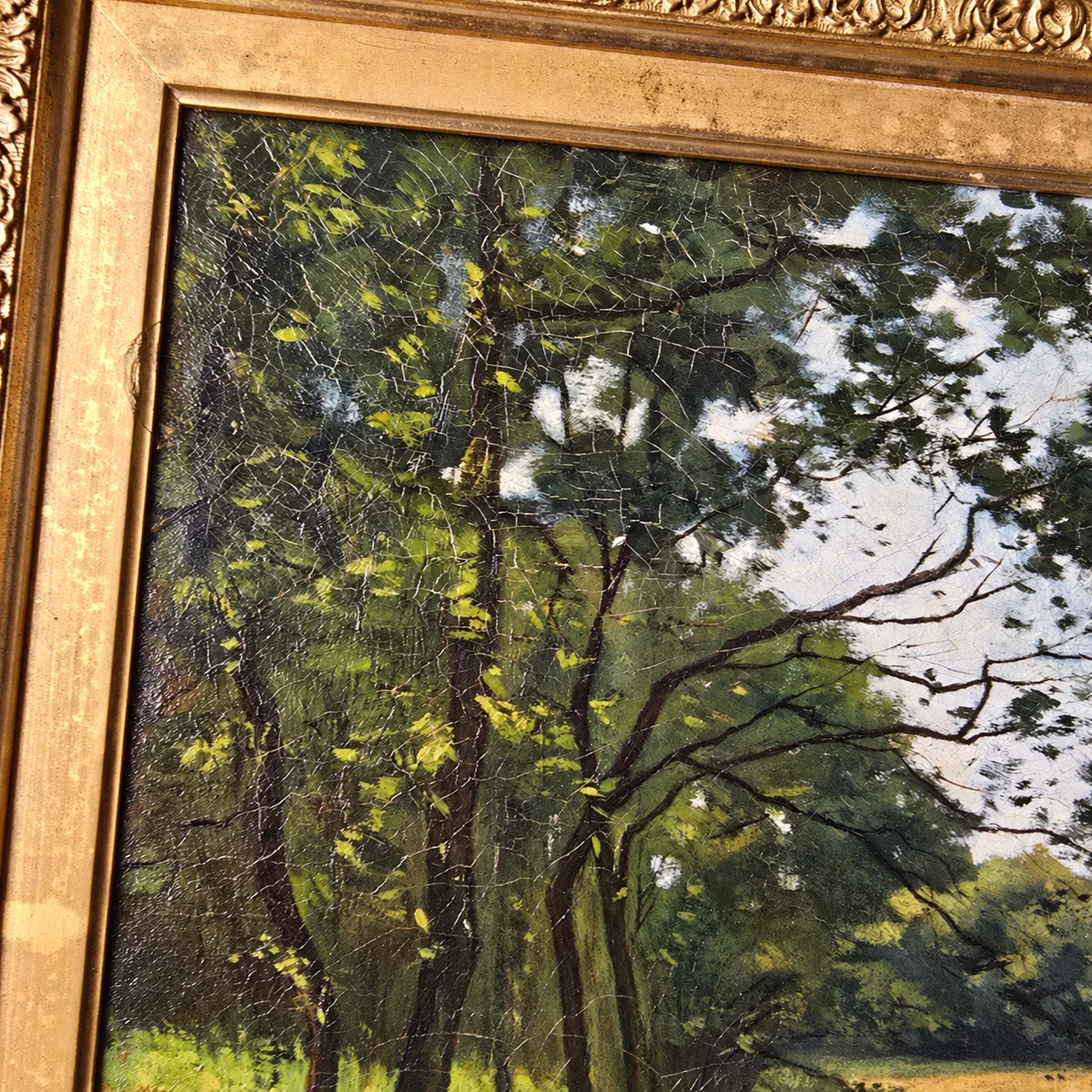 Eduard August Becht (1868-1931). Dutch School, late 19th / early 20th century. Woodland Landscape - Oil on canvas - Image 6